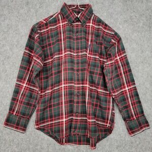 Ralph Lauren Shirt Boys‎ 5 Green Red Plaid Flannel Button Down Long Sleeve Pony